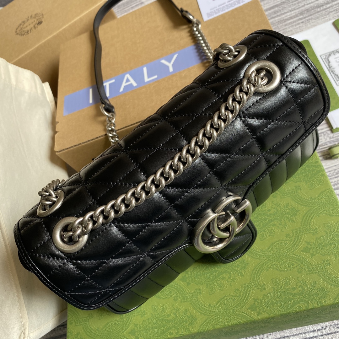 Gucci GG Marmont Small Matelasse Shoulder Bag 443497 Black